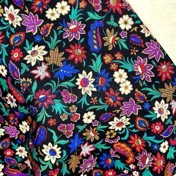 Vintage Baar & Beards Wool Purple Floral Square Scarf made in Japan - Picture 4 of 8